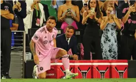  ?? Inter Miami in July. Photograph: Stacy Revere/Getty Images ?? Lionel Messi has scored 10 goals in 11 matches across all competitio­ns since arriving at
