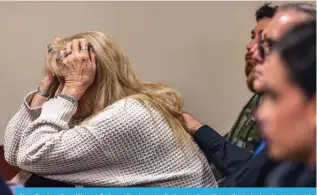 ?? ?? Stacy Reed, mother of Hannah Gutierrez-Reed, reacts after hearing the guilty verdict during her daughter’s trial.