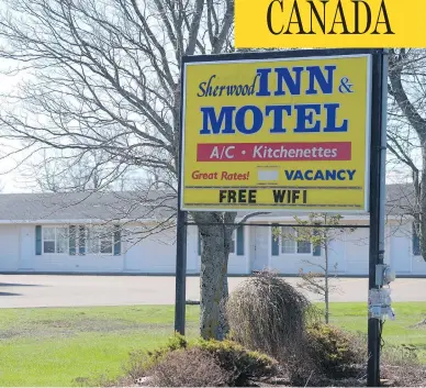  ?? NATHAN ROCHFORD / THE CANADIAN PRESS ?? The owners of this motel in Charlottet­own, P.E.I., were charged after fake addresses were set up for Chinese immigrants supposedly entering the province under a business program. A second probe has now been launched.