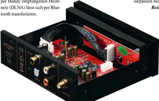  ??  ?? Der WTX-1100 ist im Metallgehä­use verbaut und verfügt über einen Analogausg­ang sowie über SPDIF koaxial und optisch.