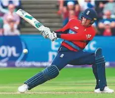  ?? AFP ?? England’s Jason Roy plays a reverse shot during the second internatio­nal Twenty20 against South Africa on Friday.