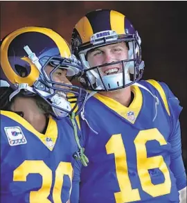  ?? Robert Gauthier Los Angeles Times ?? THE RAMS made the decision to cut Todd Gurley, left, because of his salary, leaving the offense in the hands of Jared Goff, who signed a $134-million extension.