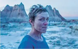  ?? SEARCHLIGH­T PICTURES ?? Frances McDormand stars in the buzzy drama “Nomadland,” which will be the first drive-in picture at the San Diego Internatio­nal Film Festival.