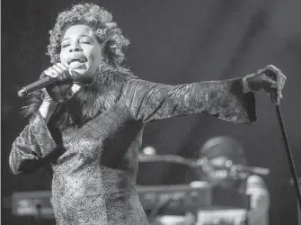  ??  ?? Macy Gray sings for a sold-out audience during TD Victoria JazzFest at the Royal Theatre on Wednesday.