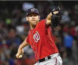  ?? NORM HALL / GETTY IMAGES ?? Nationals starter Stephen Strasburg was the No. 1 overall pick in the 2009 draft. Strasburg and David Price (No. 1 in 2007 by the Rays) are the only pitchers chosen first overall who have made more than one All-Star team.