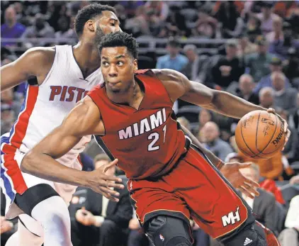  ?? RAJ MEHTA, USA TODAY SPORTS ?? Hassan Whiteside, right, is a defensive force and has shot better than 60% the past two seasons.