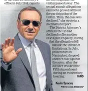  ?? PHOTO: LUCA BRUNO/AP ?? Kevin Spacey