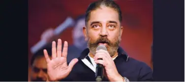  ?? Agence France-presse ?? ↑
Kamal Haasan attends a media briefing ahead of the assembly elections in Chennai on Saturday.