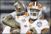  ?? CHRIS O’MEARA / AP ?? Clemson quarterbac­k Deshaun Watson has passed for 3,626 yards and 34 touchdowns this season.