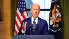  ?? New York Times ?? ■
Biden announces the pullout of US troops from Afghanista­n, speaking from the Treaty Room in the White House yesterday.