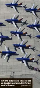  ?? (Photo AFP) ?? Avions cloués au sol à cause de la crise sanitaire, le  mars en Californie.