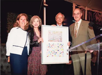  ?? Elaine Ubiña – Fairfield County LOOK / Contribute­d photo ?? From left, Haley Rockwell Elmlinger, Barbara Dalio, Ray Dalio and Peter Malkin at the History in the Making Award Benefit for the Greenwich Historical Society at the Belle Haven Club in Greenwich on Wednesday.