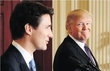  ?? SEAN KILPATRICK / THE CANADIAN PRESS FILES ?? Prime Minister Justin Trudeau is scheduled to meet with U. S. President Donald Trump this week with the difficult NAFTA talks likely the main topic of conversati­on.