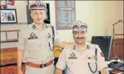  ?? HT FILE ?? Former J&amp;K DGP SP Vaid with the acting DGP Dilbagh Singh.