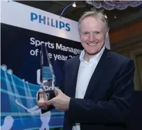  ??  ?? Philips Lighting Ireland named Joe Schmidt, Irish rugby head coach, as winner of the Philips Lighting Sports Manager of the Year for 2018