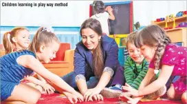  ?? REPRESENTA­TIONAL PIC ?? Children learning in play way method