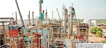  ??  ?? File picture of recent upgrading of the CPC's Sapugaskan­da refinery.