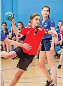  ?? ?? Talented U16 girls’captain Aimee Jeffery scoring for EK in the cup final