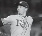  ?? The Associated Press ?? Tampa Bay Rays pitcher Blake Snell throws to the Los Angeles Dodgers in Los Angeles on Sept. 17.