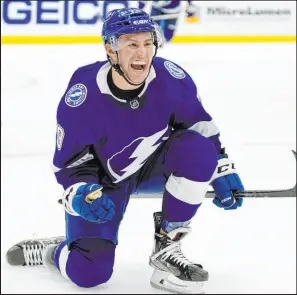  ?? Chris O’Meara The Associated Press ?? Center Ross Colton and the two-time defending Stanley Cup champion Lightning will open this year’s postseason run Monday in Toronto.