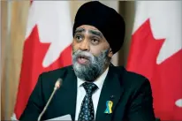  ?? CP PHOTO JUSTIN TANG ?? Minister of Internatio­nal Developmen­t Harjit Sajjan discusses Canadian sanctions on Russia, in Ottawa on March 1.