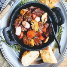  ?? LYNDA BALSLEV-TASTEFOOD ?? Beef and vegetable stew with red wine.