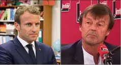  ?? (Photos AFP et MaxPPP) ?? Le Président, dont la côte de popularité est en baisse, a fort à faire quant au remplaceme­nt de Nicolas Hulot.