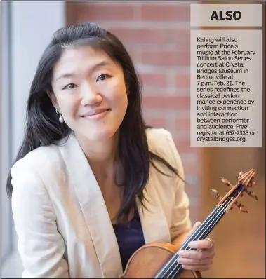  ?? Courtesy Photo ?? Er-Gene Kahng recently recorded Florence Price’s Violin Concertos Nos. 1 and 2 on the Albany label.