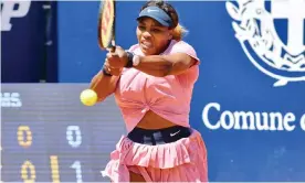  ??  ?? Serena Williams lost in the second round to Katerina Siniakova in Parma. Photograph: Alessio Tarpini/LiveMedia/Shuttersto­ck