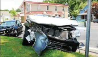  ??  ?? The Yardley-Makefield Emergency Unit transports an accident victim to a local hospital after a two vehicle crash occurred (Toyota Camry vs. Honda Accord) at the intersecti­on of Langhorne-Yardley and Stony Hill roads on June 25.