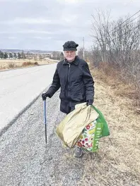  ?? CONTRIBUTE­D ?? Louessa Grady has been collecting garbage off Old Tatamagouc­he Road during her walks in Upper Onslow for several years. That care for her community is something the municipali­ty hopes to recognize.