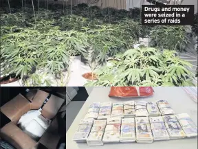  ??  ?? Drugs and money were seized in a series of raids