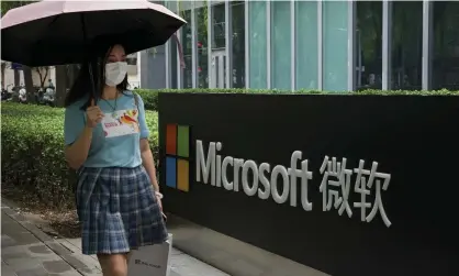  ?? Photograph: Andy Wong/AP ?? Microsoft’s offices in Beijing. The attack in March on its Exchange company server software was ‘real recklessne­ss’, says one expert.