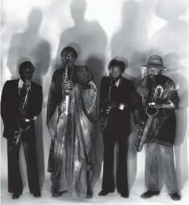  ??  ?? World Saxophone Quartet members David Murray, Julius Hemphill, Oliver Lake, and Hamiet Bluiett, New York City, 1977