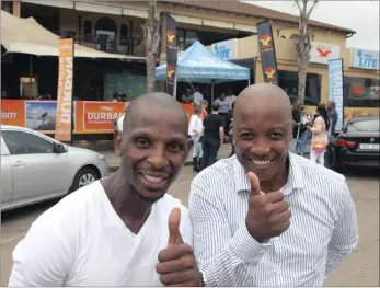  ?? PICTURE: JACQUES NAUDE ?? TOURING: Owner of Max’s Lifestyle, Max Mqadi, left, and the chairman of uMlazi Tourism, Sithembiso Ntulu, want the township to become a sought-after tourist destinatio­n.