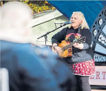  ??  ?? Perth musician Katie Whittaker performing at the 2020 Gig On A Truck.