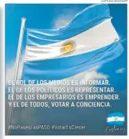  ?? CAPTURA WHATSAPP ?? LOS ‘PUNTEROS’. Marcos Galperin celebró veinte años de Mercado Libre y se sumó a la campaña “Yo lo voto” con su cuenta de Twitter. Martín Migoya, de Globant, es de los que más agita el chat empresaria­l Nuestra Voz. Alec Oxenford, de la firma OLX, puso $ 1 millón para la campaña. Abajo, cuando estuvieron con Macri en el Mini Davos.