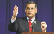  ?? Rich Pedroncell­i / Associated Press 2019 ?? California Attorney General Xavier Becerra is targeting Vitol Inc. and SK Energy Americas Inc. of Houston.