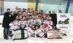  ?? TRENT FRASER ?? The Extreme Hockey Regina Capitals are looking for a repeat of 2017 when the team celebrated a Prairie Junior Hockey League title.