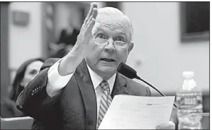  ?? AP/CAROLYN KASTER ?? “In all of my testimony, I can only do my best to answer all of your questions as I understand them and to the best of my memory,” Attorney General Jeff Sessions told the House Judiciary Committee on Tuesday. “But I will not accept, and reject,...