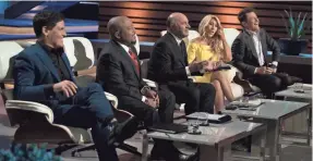  ?? ERIC MCCANDLESS/ABC ?? Investor “sharks,” from left, Mark Cuban, Daymond John, Kevin O’Leary, Lori Greiner and Robert Herjavec on ABC’s “Shark Tank.”