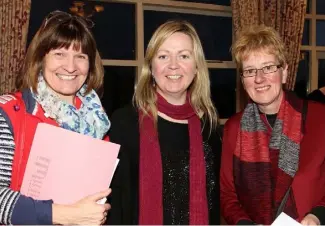  ??  ?? Lesley Jones, Grantstown DCS, Mairead Stafford, Ballyellan­d Pottery, and Helen Finn Community Workshop, Kilcannon.