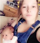  ??  ?? Brave: Baby with motherJasm­in