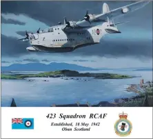  ?? ?? A copy of this commemorat­ive commission­ed painting ‘Eagle Over Oban’ will be given to the town’s War and Peace Museum while the original is kept by the squadron now based in Nova Scotia.