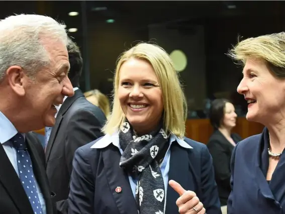  ??  ?? Sylvi Listhaug (centre) faced calls to reconsider her position after the post (Getty)
