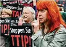  ??  ?? In der EU stößt das TTIP-Abkommen auf heftigen Widerstand