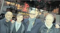  ??  ?? WINNING TEAM: Producer Anant Singh, Garion Dowds, Oliver Schmitz and Brian Cox at the premiere of Shepherds and Butchers in Berlin in February last year.