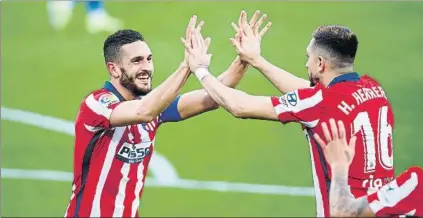  ?? FOTO: GETTY ?? Koke, centrocamp­ista colchonero, cerró en el Carranza el triunfo del Atlético para seguir liderando con solvencia la clasificac­ión