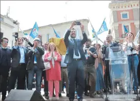  ?? (EPA) ?? Italian Deputy Premier and Interior Minister, Matteo Salvini (centre), attends an election campaign rally in Lecce, southern Italy, on Tuesday.