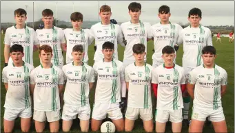  ??  ?? The St. Peter’s team. Back (from left): Conall Clancy, Cian Meyler, Ross Banville, Ben Maddock, Brian Deeny, Aaron Breen, Philip Dempsey. Front (from left): Liam O’Connor, Dylan Lyne, Michael Carroll, Adam Cantwell, Diarmuid Barry, Jack Devereux,...